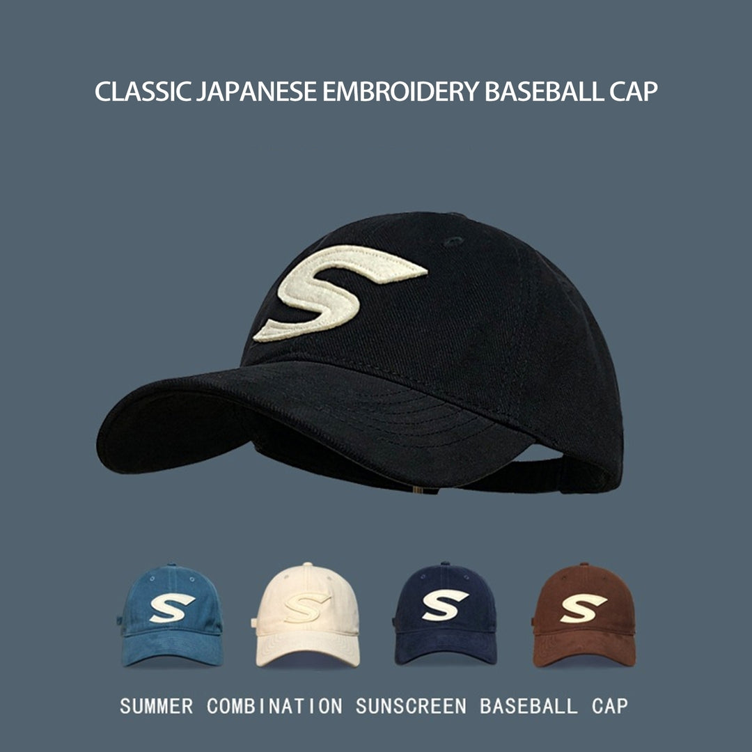 Women Men Baseball Hat Letter Embroidery Solid Color Unisex Breathable Adjustable Anti-UV Hip Hop Sports Lady Peaked Hat Image 1