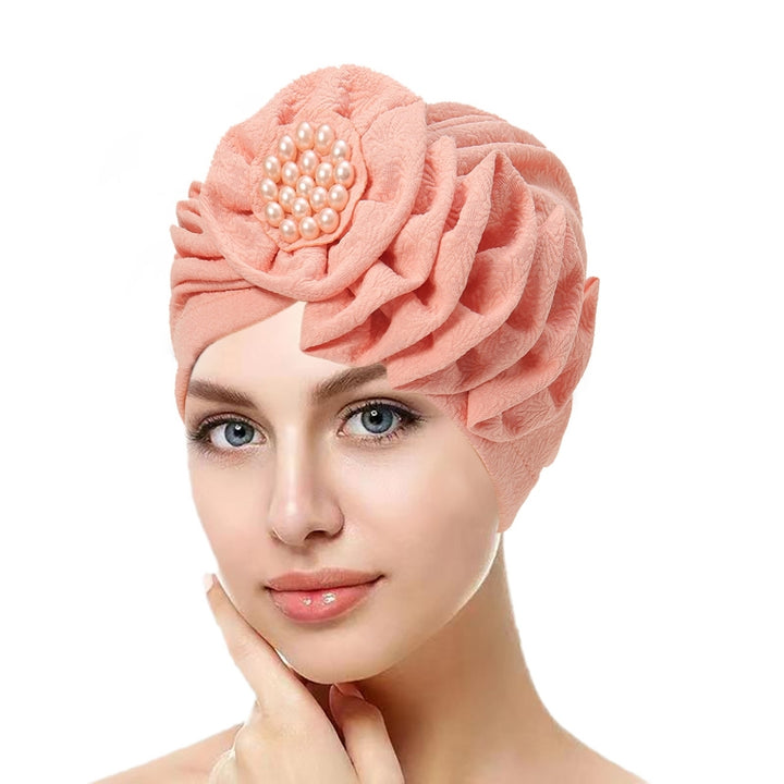 Women Hat Solid Color Fashionable Women Turban Hat Comfortable Decorative Head Wrap for Ladies Girls Image 4