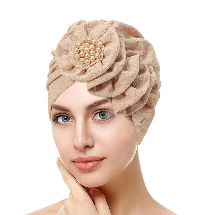 Women Hat Solid Color Fashionable Women Turban Hat Comfortable Decorative Head Wrap for Ladies Girls Image 1