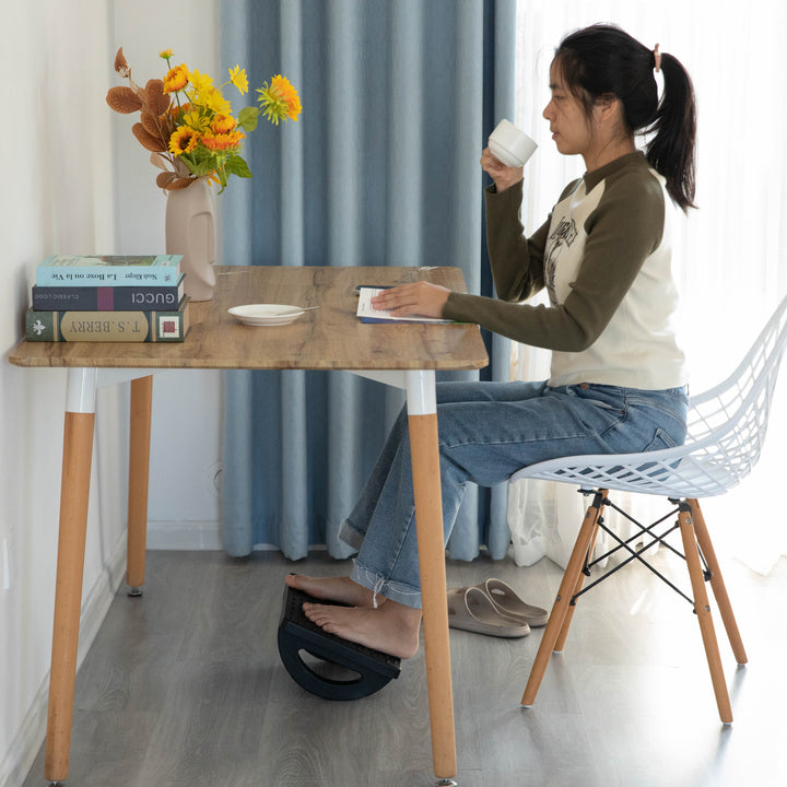 Black Rocking Footrest Massage Under Desk with Soothing Massage Points and Rollers Swinging Foot Stool Support Image 3