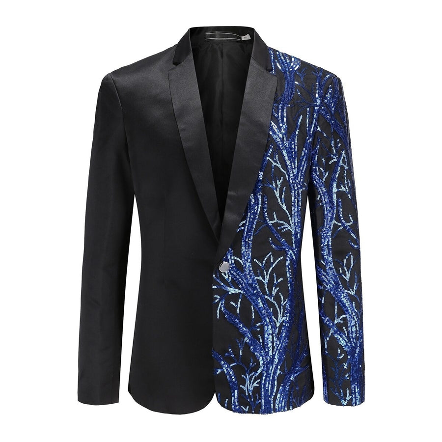 Cloudstyle Mens Sparkly Sequin Blazer Shiny Fancy Dress Jacket Party Banquet Image 1