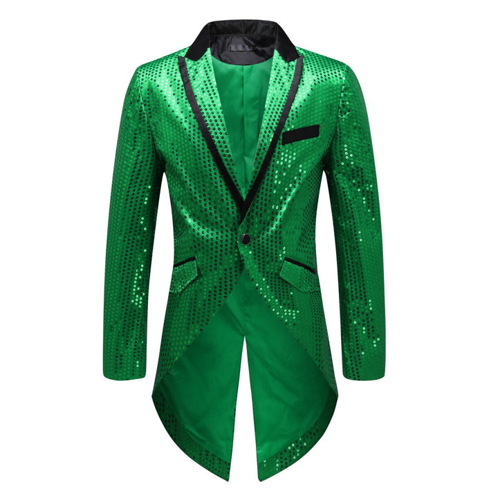 Cloudstyle Mens Sequin Tailcoat Tuxedo Party Banquet Image 4