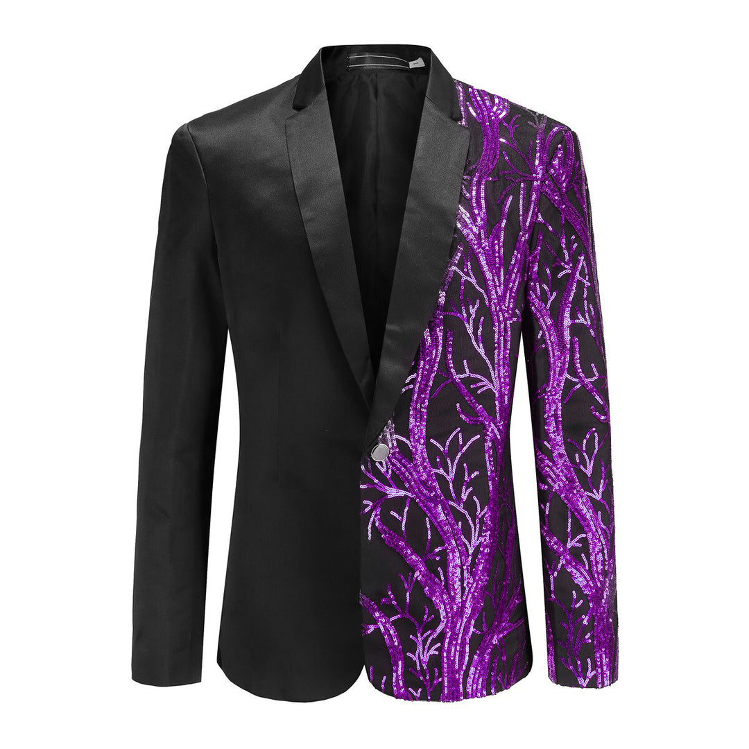 Cloudstyle Mens Sparkly Sequin Blazer Shiny Fancy Dress Jacket Party Banquet Image 4