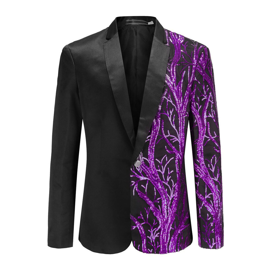 Cloudstyle Mens Sparkly Sequin Blazer Shiny Fancy Dress Jacket Party Banquet Image 1