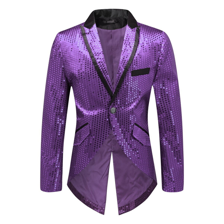 Cloudstyle Mens Sequin Tailcoat Tuxedo Party Banquet Image 1