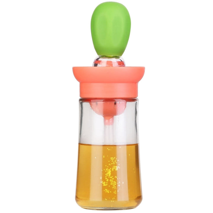 Oil Dispenser Bottle 2 In 1 Cooking Glass Olive Oil Dispenser Silicond Dropper with Silicond Brush Dropper Measuring Image 2