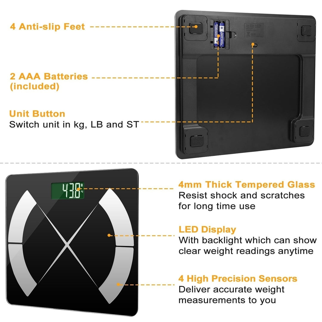 Smart Body Composition Scale Fat Monitor Digital APP Scale BMI Health Analyzer Image 4