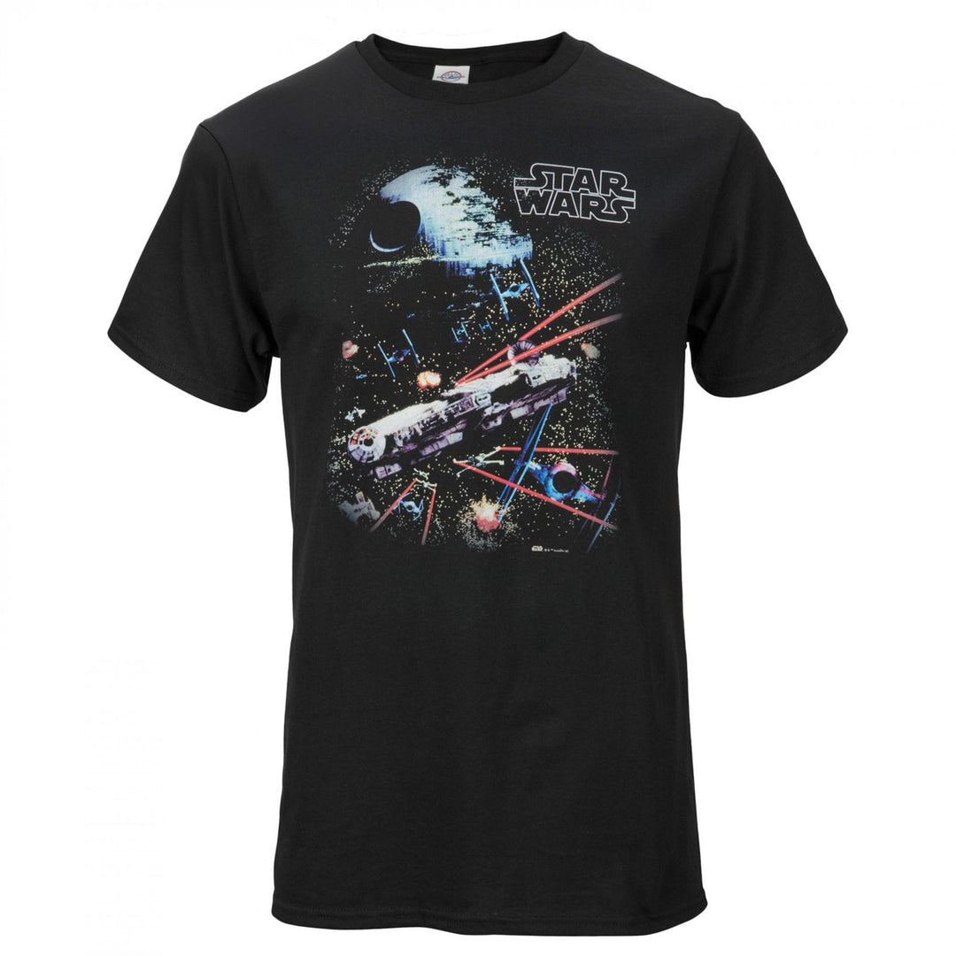 Star Wars Space Battle Portal Publications Poster T-Shirt Image 1