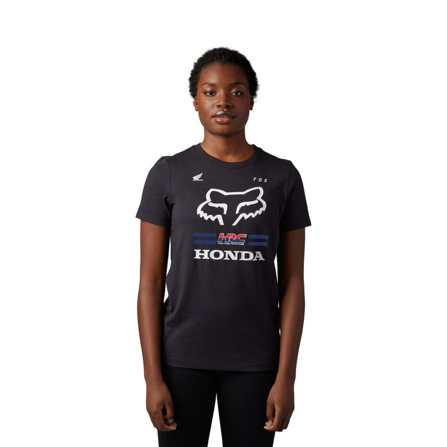 Fox Racing Womens Short Sleeve Tee Fox X Honda Black Size Standard Image 1