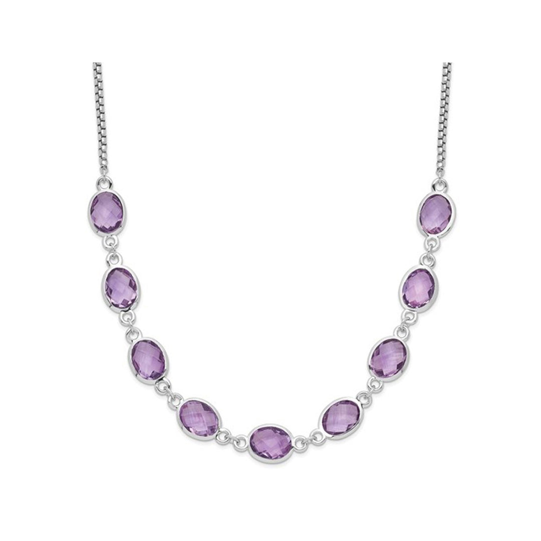 13.50 Carat (ctw) Amethyst Necklace in Sterling Silver (18 inches) Image 1
