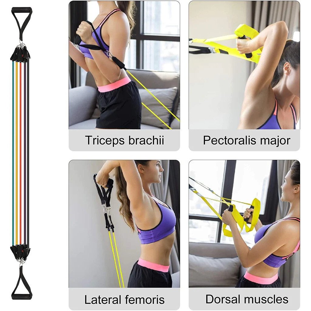 11 Pack Resistance Bands Set with Door Anchor Pulling Force Isolation Belt Set can be Adjustable Image 3