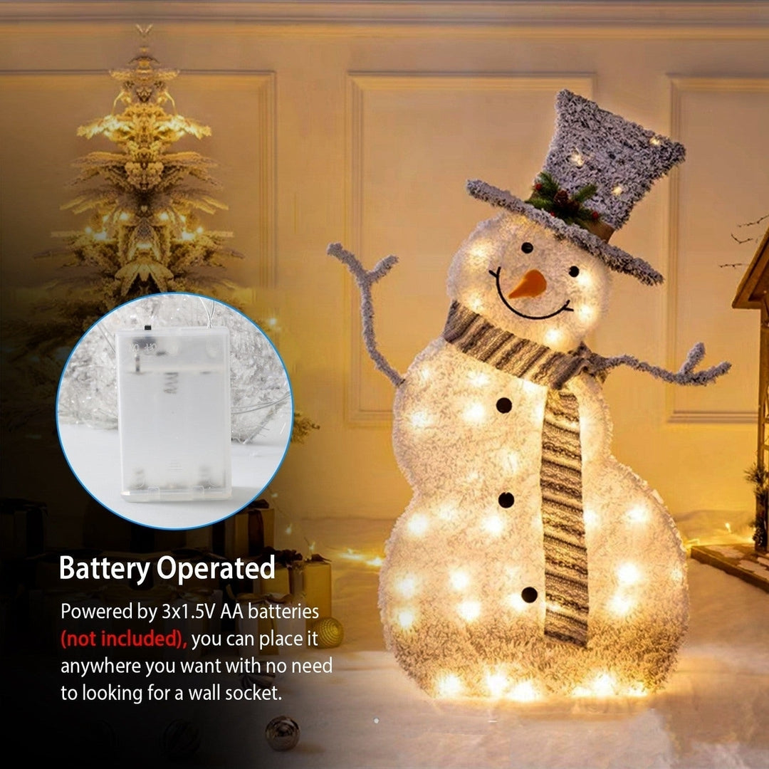 LED Christmas Snowman Decoration Light Collapsible Battery Operated Image 4