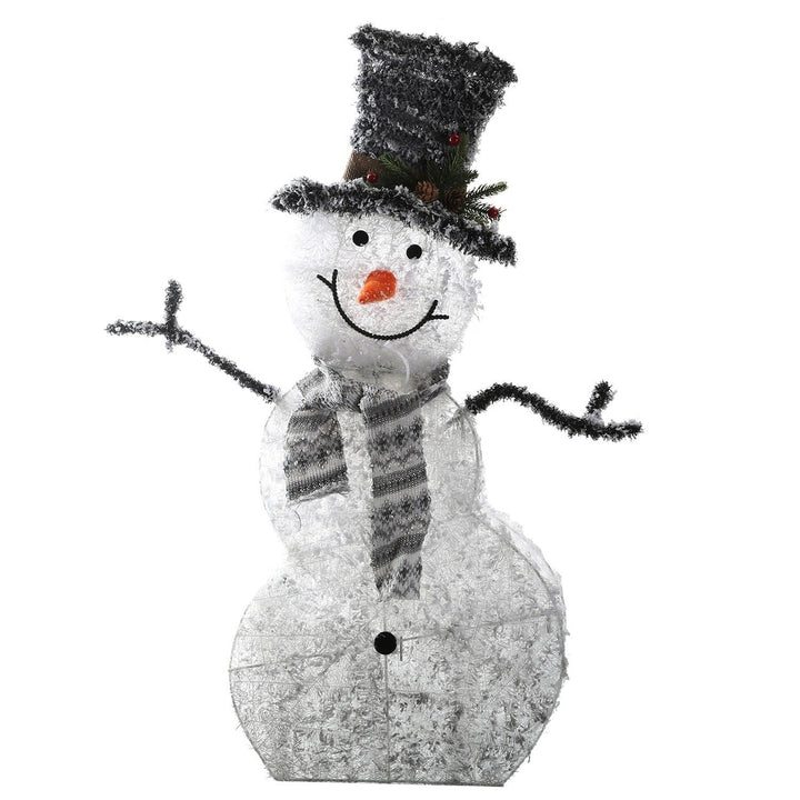 LED Christmas Snowman Decoration Light Collapsible Battery Operated Image 1