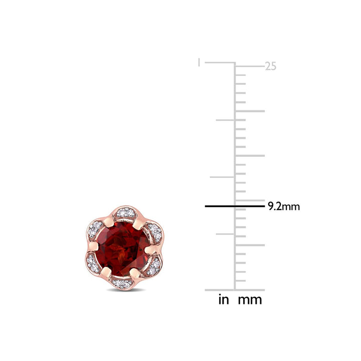 2.00 Carat (ctw) Garnet Swirl Earrings in 14K Rose Pink Gold Image 4