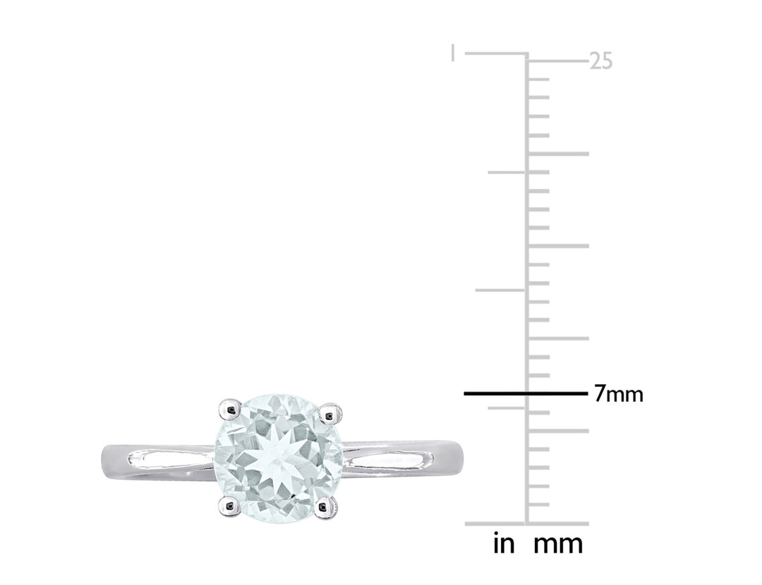 1.15 Carat (ctw) Aquamarine Solitaire Ring in Sterling Silver Image 4
