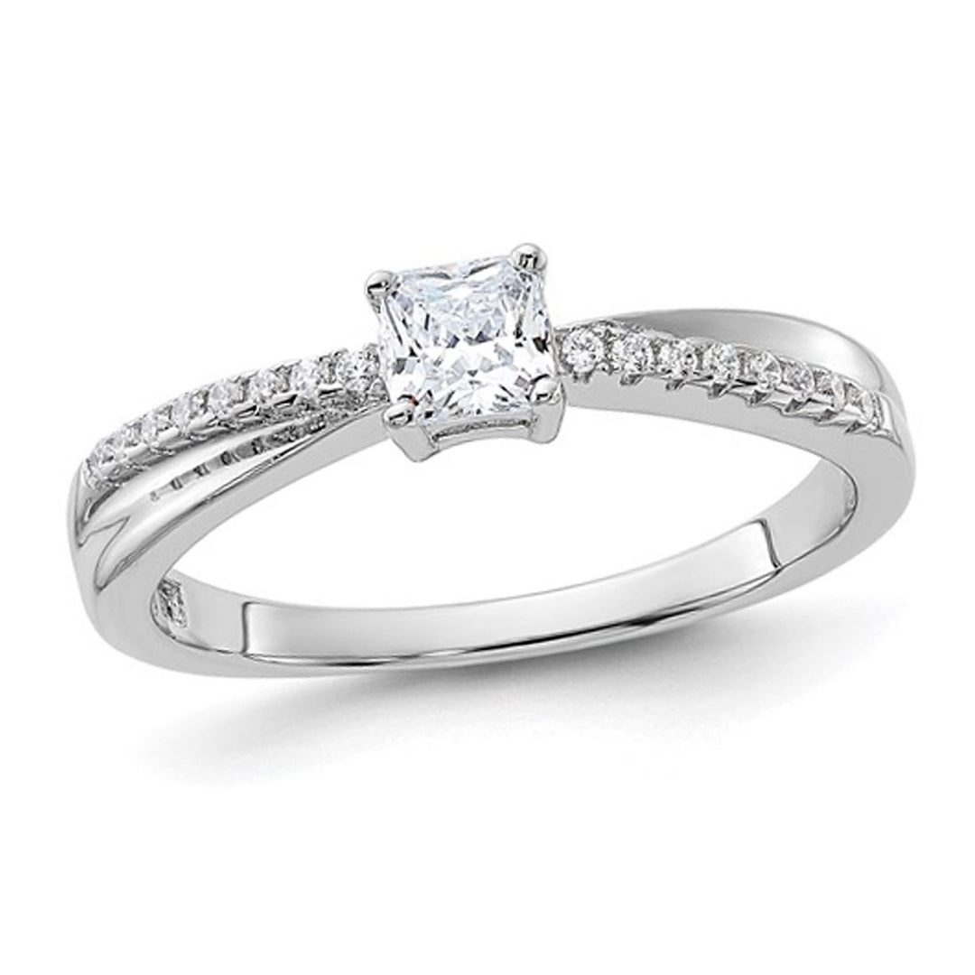 Sterling Silver Cubic Zirconia (CZ) Polished Promise Ring Image 1