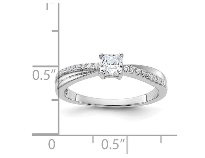 Sterling Silver Cubic Zirconia (CZ) Polished Promise Ring Image 3