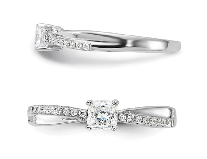 Sterling Silver Cubic Zirconia (CZ) Polished Promise Ring Image 4