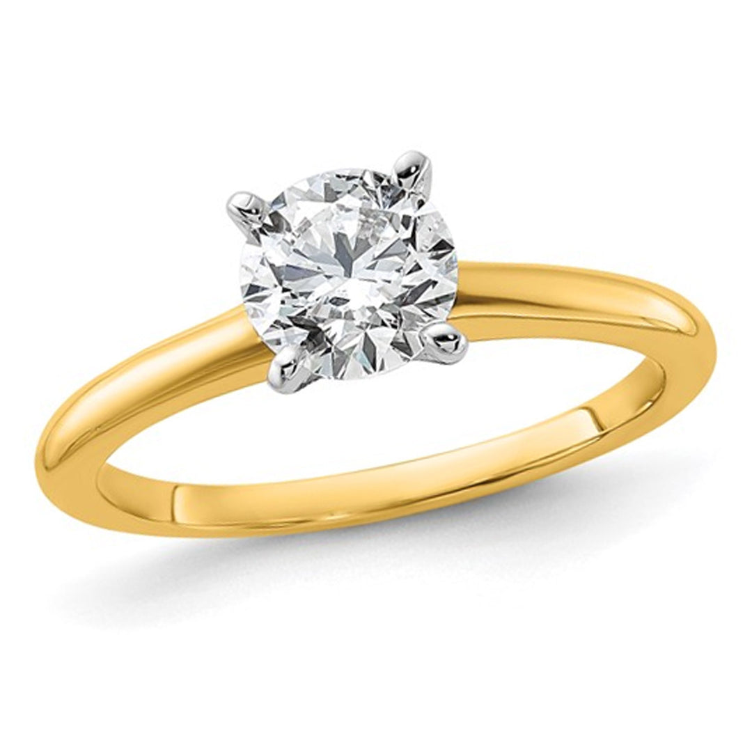 1.00 Carat (ctw VS2-VS1, D-E-F) IGI Certified Lab-Grown Diamond Solitaire Engagement Ring in 14K Yellow Gold Image 1