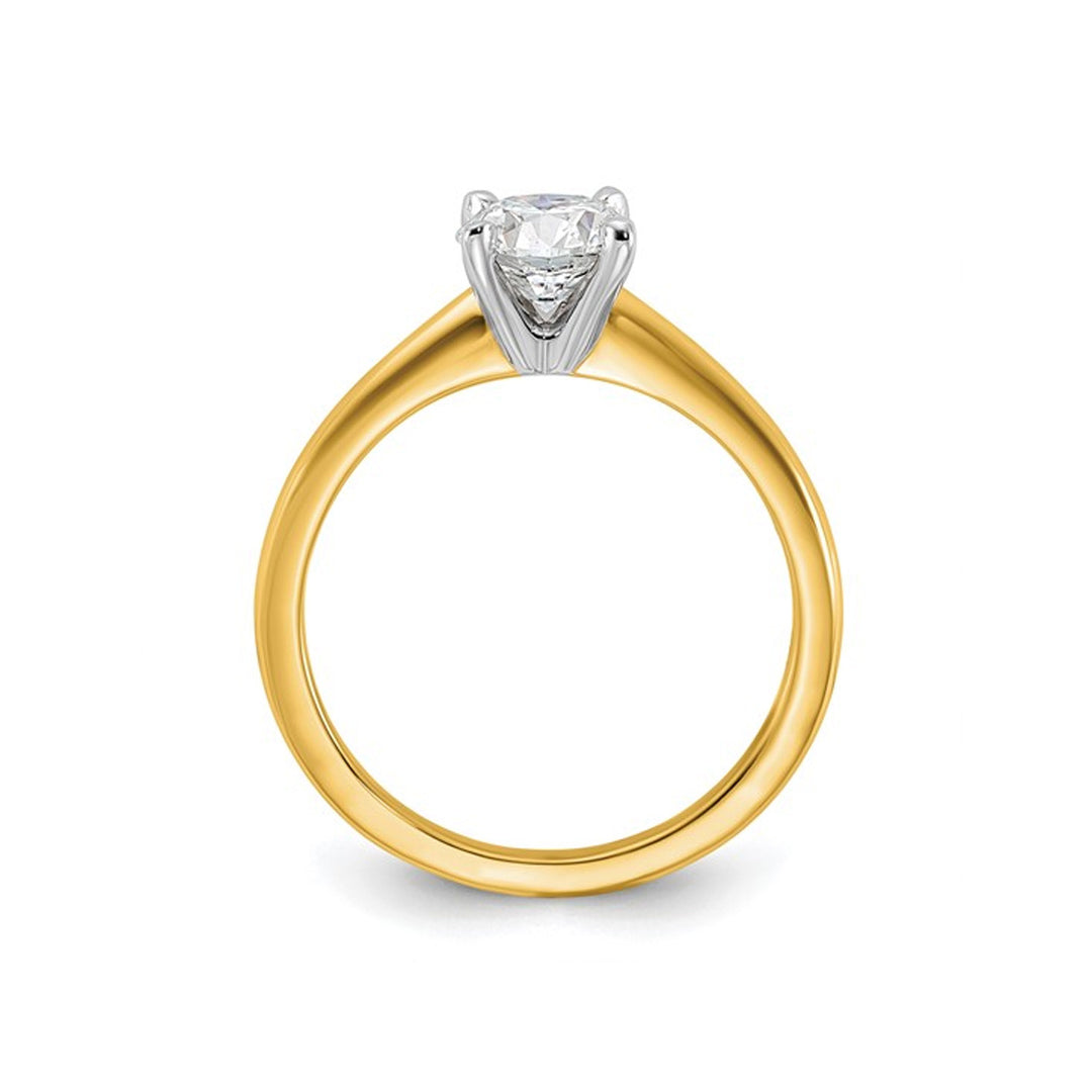 1.00 Carat (ctw VS2-VS1, D-E-F) IGI Certified Lab-Grown Diamond Solitaire Engagement Ring in 14K Yellow Gold Image 2