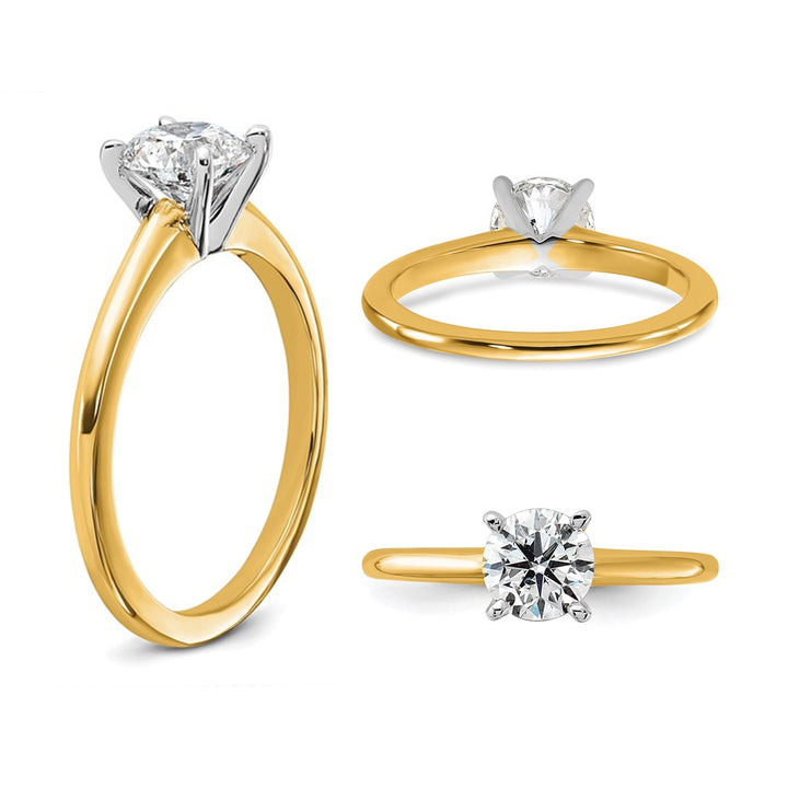 1.00 Carat (ctw VS2-VS1, D-E-F) IGI Certified Lab-Grown Diamond Solitaire Engagement Ring in 14K Yellow Gold Image 3