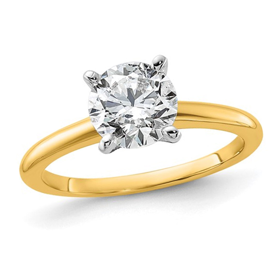 1.50 Carat (ctw VS2-VS1, D-E-F) IGI Certified Lab-Grown Diamond Solitaire Engagement Ring in 14K Yellow Gold Image 1