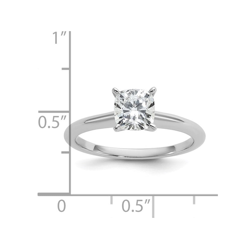 1.00 Carat (ctw VS2-VS1 D-E-F) IGI Certified Cushion-Cut Lab Grown Diamond Solitaire Engagement Ring in 14K White Gold Image 3