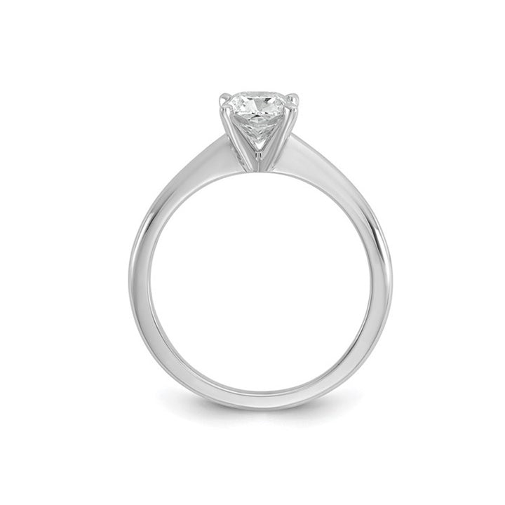 1.00 Carat (ctw VS2-VS1 D-E-F) IGI Certified Cushion-Cut Lab Grown Diamond Solitaire Engagement Ring in 14K White Gold Image 4