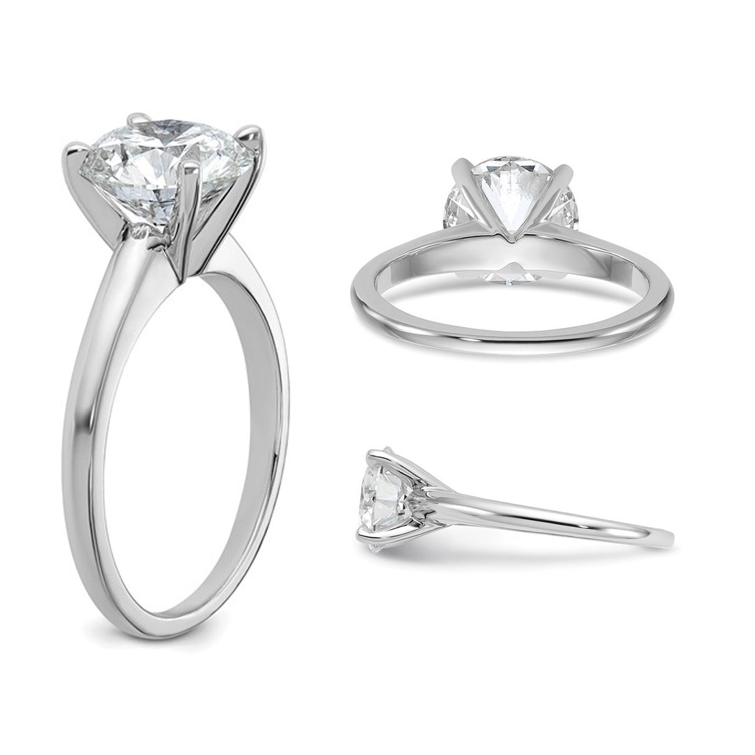 3.50 Carat (ctw VS2-VS1, D-E-F) IGI Certified Lab-Grown Diamond Solitaire Engagement Ring in 14K White Gold Image 3