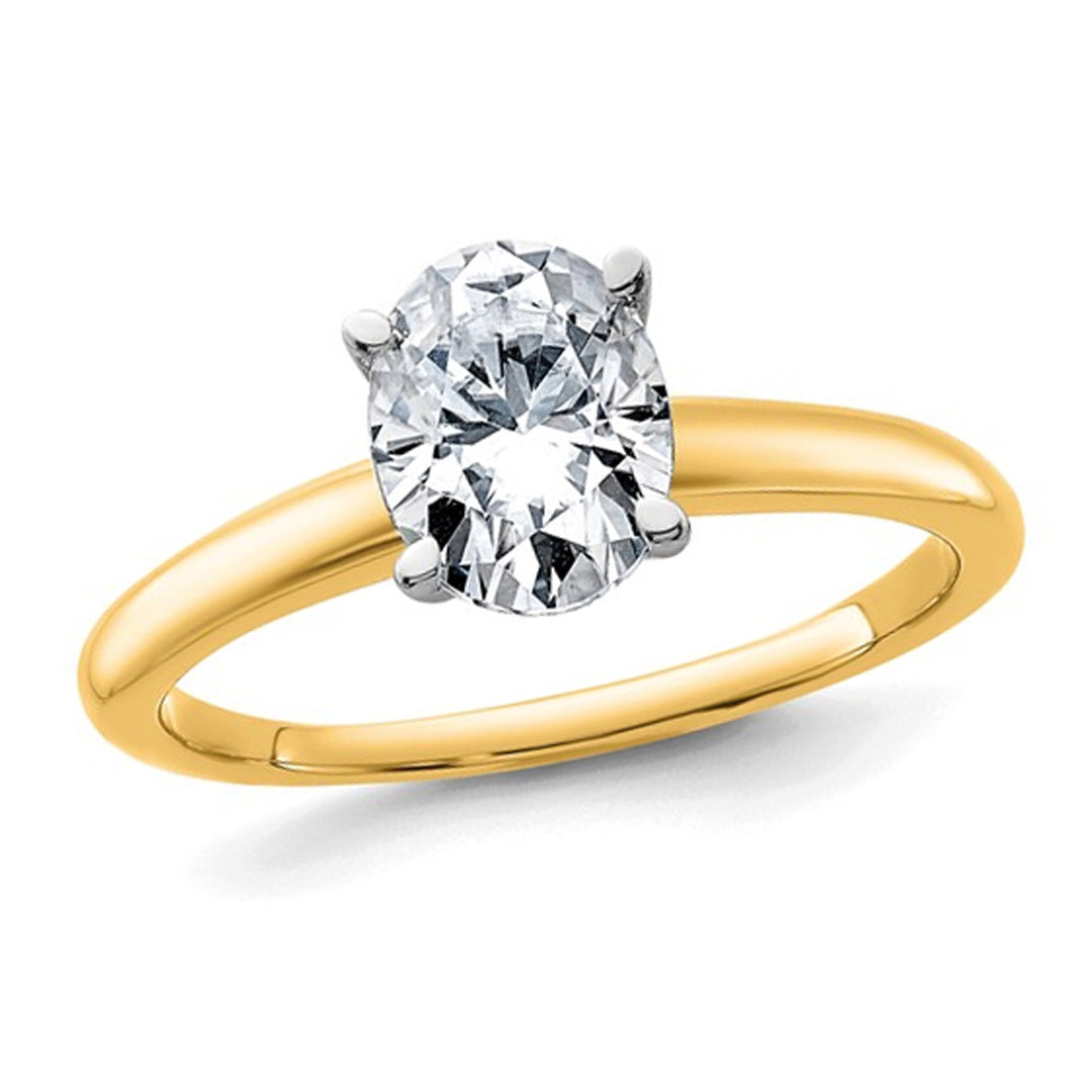 1.20 Carat (ctw VS2, G-H) Certified Lab-Grown Diamond Solitaire Engagement Ring in 14K Yellow Gold Image 1