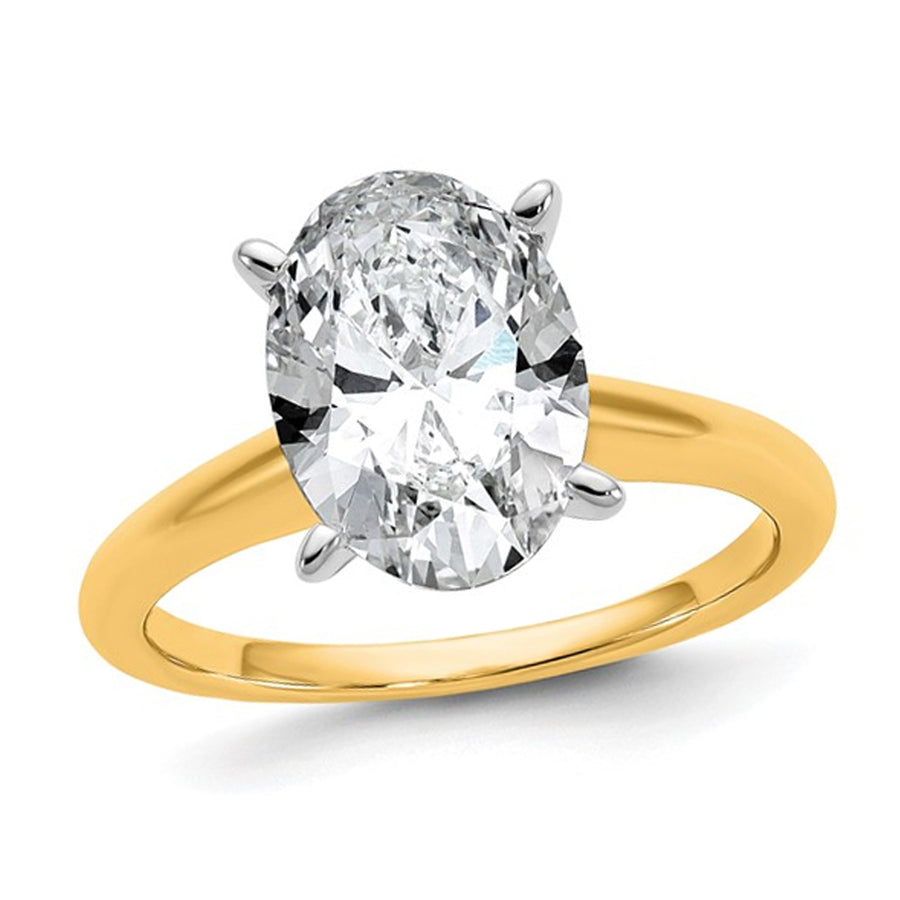 2.20 Carat (ctw VS2, G-H) Certified Lab-Grown Diamond Solitaire Engagement Ring in 14K Yellow Gold Image 1