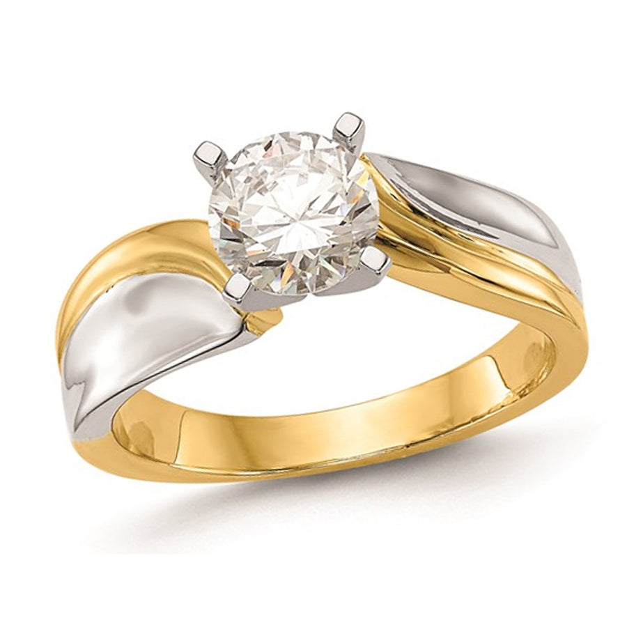 1.00 Carat (ctw VS2-VS1, D-E-F) IGI Certified Lab-Grown Diamond By-Pass Engagement Ring 14K Yellow Gold Image 1
