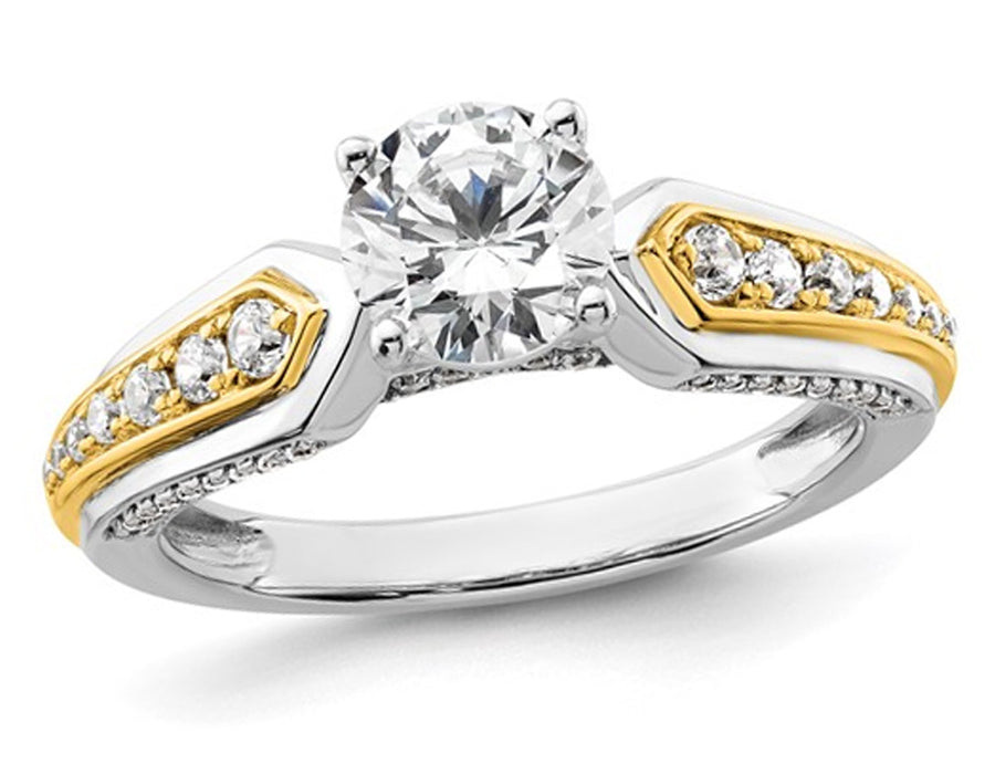 1.33 Carat (ctw VS2-VS1, D-E-F) IGI Certified Lab-Grown Diamond Engagement Ring 14K White and Yellow Gold Image 1