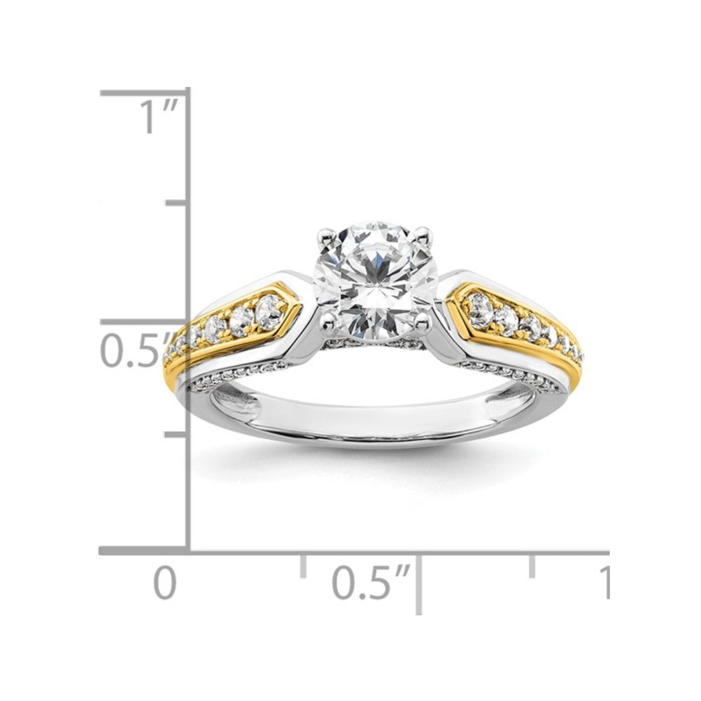 1.33 Carat (ctw VS2-VS1, D-E-F) IGI Certified Lab-Grown Diamond Engagement Ring 14K White and Yellow Gold Image 4