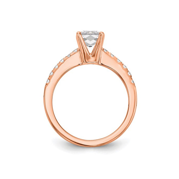 1.31 Carat (ctw VS2, G-H) Emerald-Cut Certified Lab-Grown Diamond Engagement Ring 14K Rose Gold Image 3