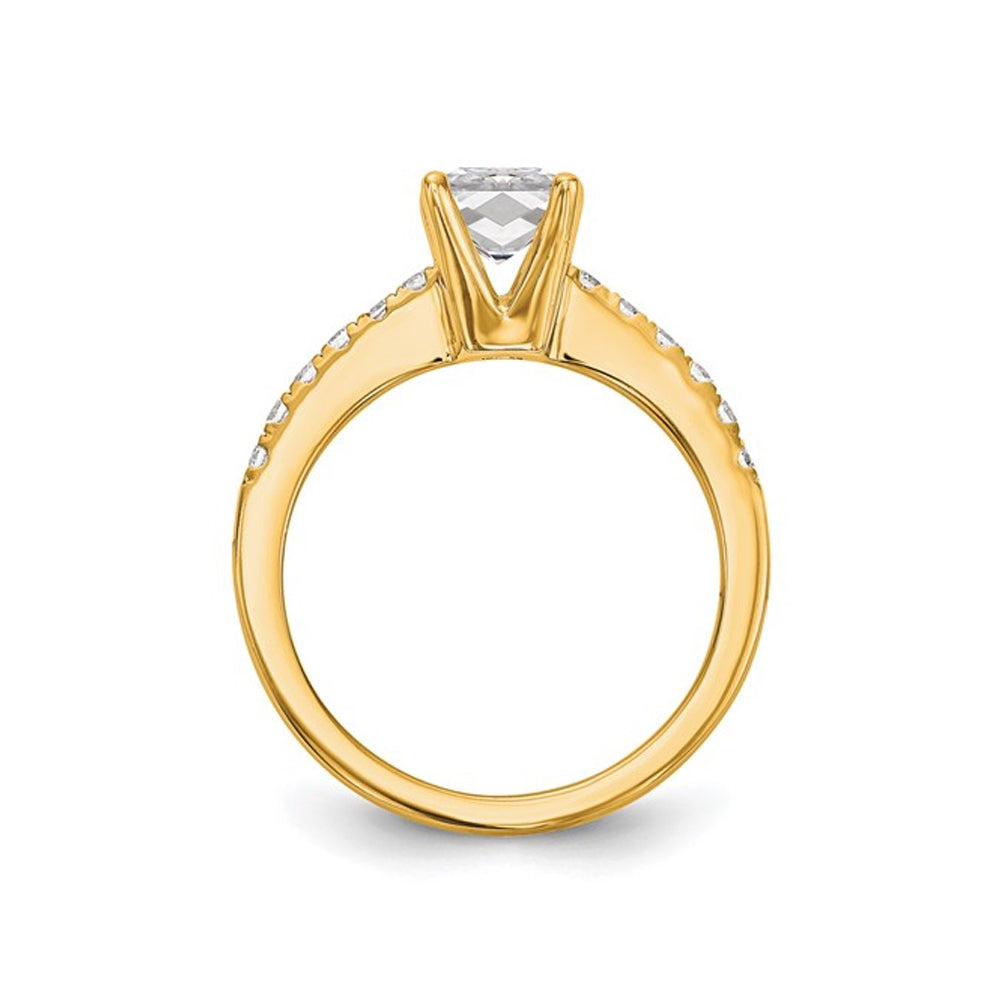 1.31 Carat (ctw VS2 G-H) Emerald-Cut Certified Lab-Grown Diamond Engagement Ring 14K Yellow Gold Image 3