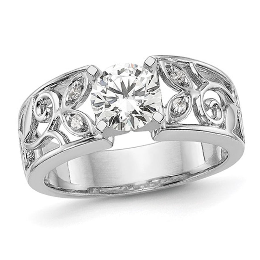 2.00 Carat (ctw VS2-VS1 D-E-F) IGI Certified Round Lab-Grown Diamond Engagement Ring 14K White Gold Image 1