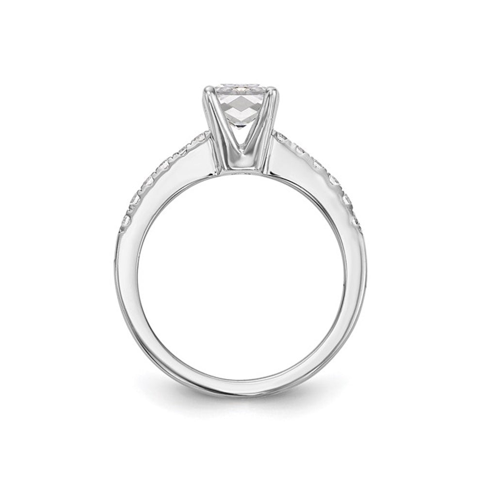 1.31 Carat (ctw VS2, G-H) Emerald-Cut Certified Lab-Grown Diamond Engagement Ring 14K White Gold Image 3