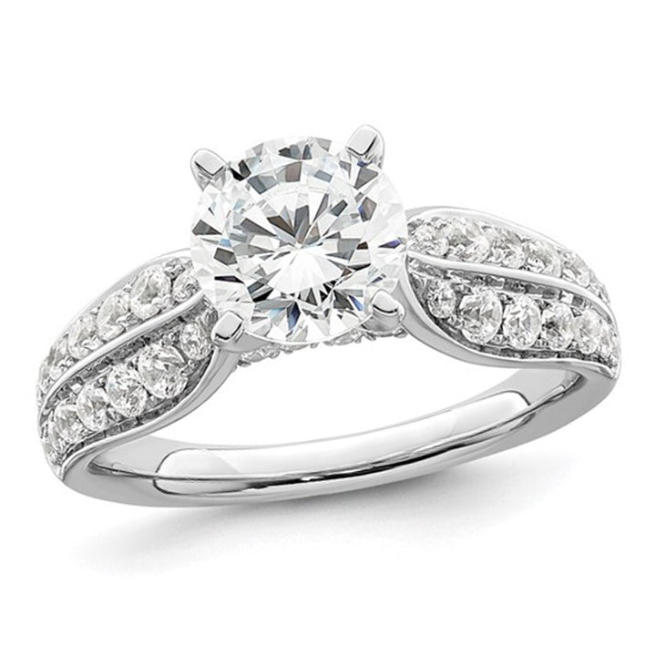 2.10 Carat (ctw VS2, D-E-F) IGI Certified Round Lab-Grown Diamond Engagement Ring 14K White Gold Image 1