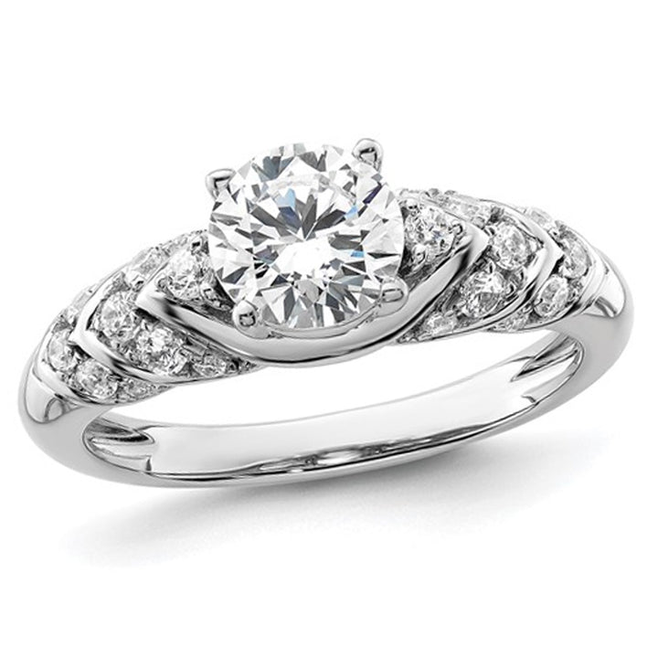 1.32 Carat (ctw VS2 D-E-F) IGI Certified Lab-Grown Diamond Engagement Ring 14K White Gold Image 1