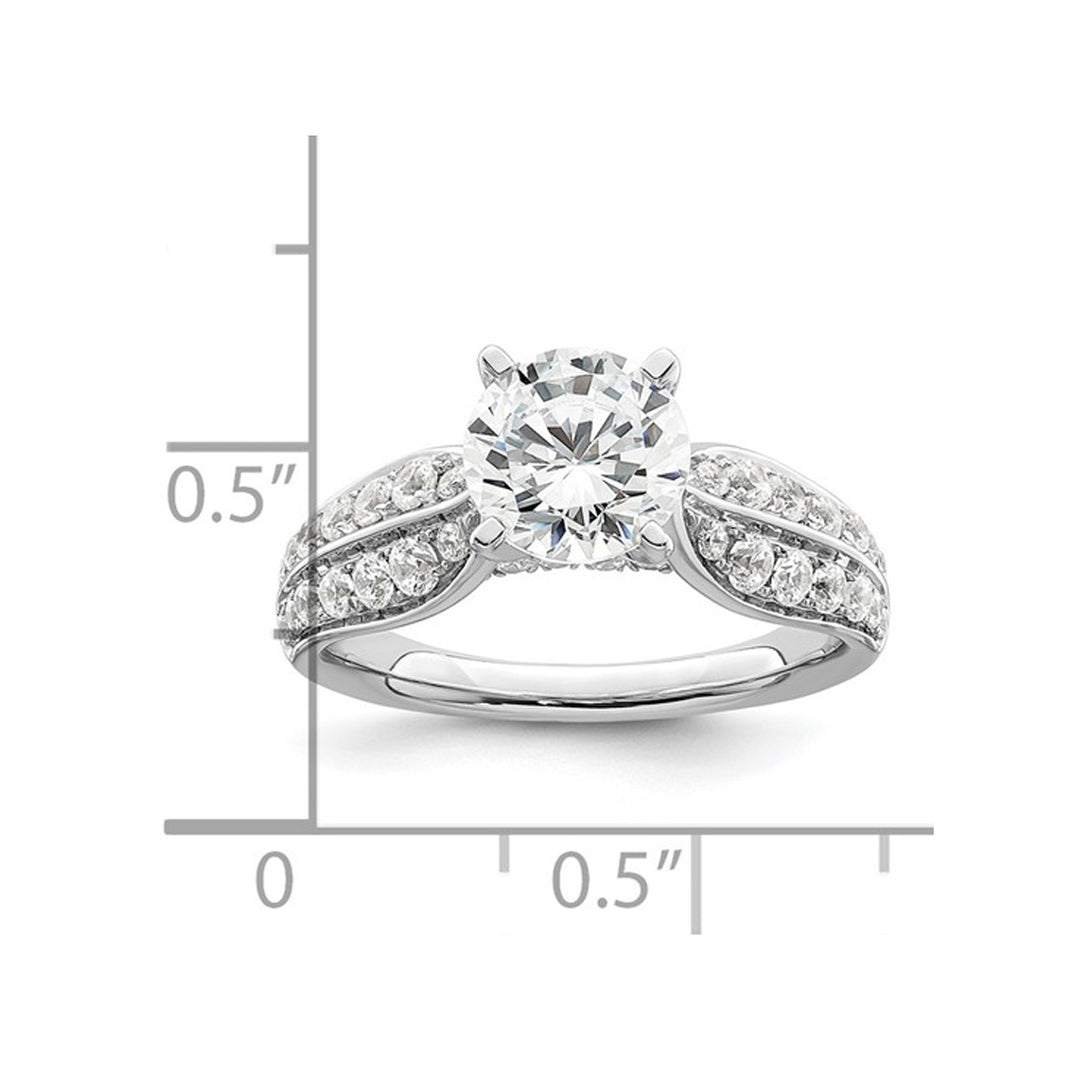 2.10 Carat (ctw VS2, D-E-F) IGI Certified Round Lab-Grown Diamond Engagement Ring 14K White Gold Image 3
