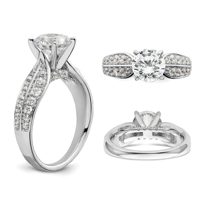 2.10 Carat (ctw VS2, D-E-F) IGI Certified Round Lab-Grown Diamond Engagement Ring 14K White Gold Image 4