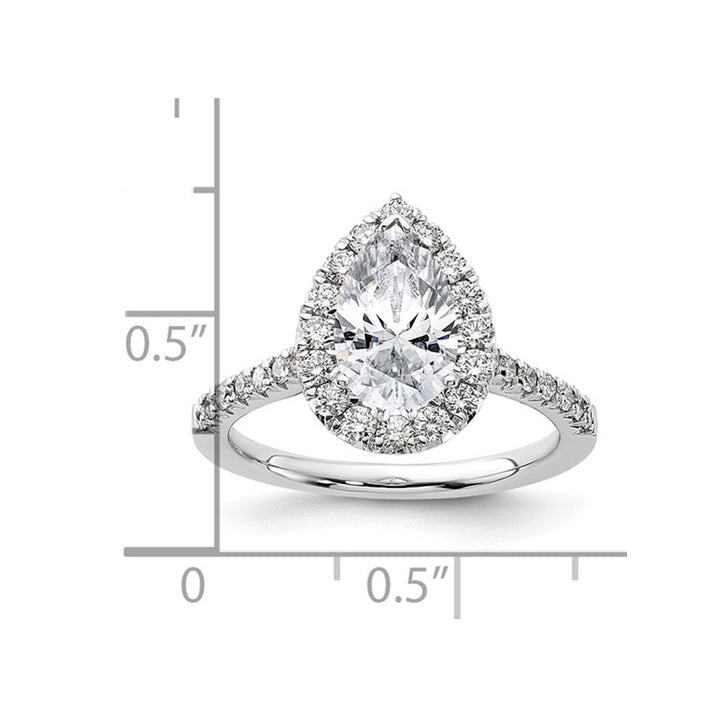 2.10 Carat (ctw VS2, G-H) GCAL Certified Lab-Grown Pear Diamond Engagement Ring 14K White Gold Image 4