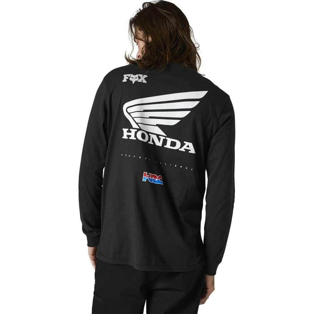 Fox Racing Honda Long Sleeve Tee Optic White Mens Premium T-Shirt Size M Image 2