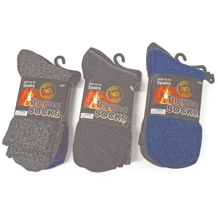 Mens Thermal Socks 6-Pack Size 10-13 Insulated Cozy Warm Winter Footwear Image 4