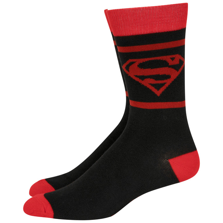 Superman Red and Black Logo Crew Socks Image 2