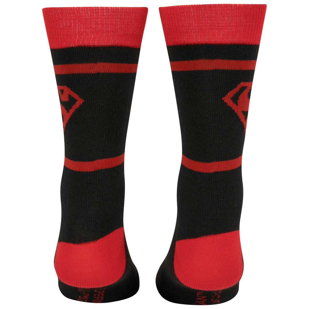 Superman Red and Black Logo Crew Socks Image 3