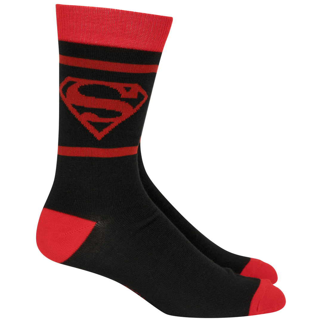 Superman Red and Black Logo Crew Socks Image 4