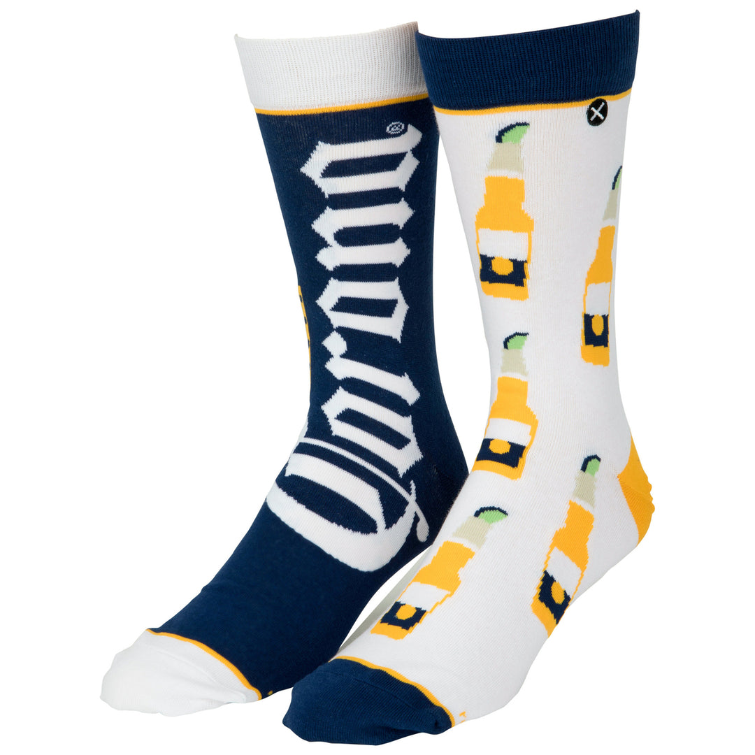 Corona Extra Logo and Bottles Split Crew Socks Image 1