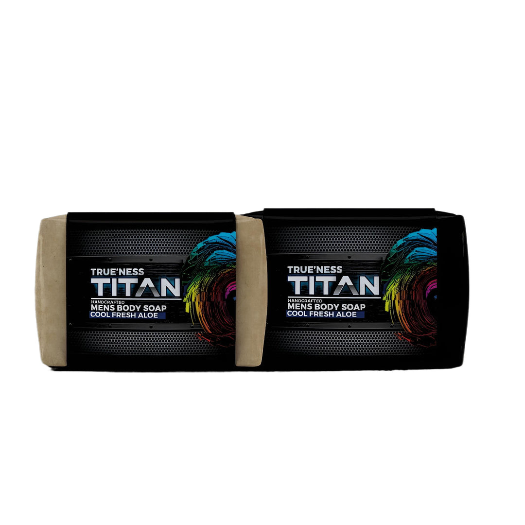 Trueness Titan For Men Cool Fresh Aloe Handcrafted Bar Scrub 3 Pact Image 3